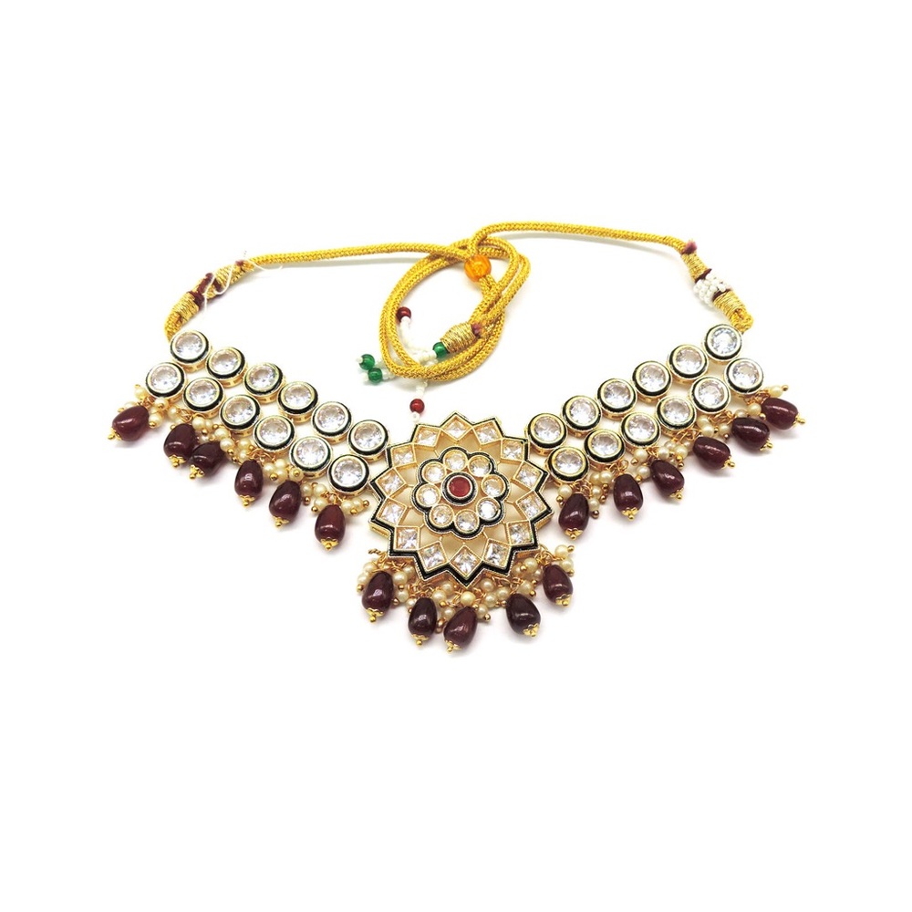 Pragati Necklace Red.